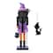 Glitzhome® 18.5"H Halloween Wooden Witch Nutcracker with Witch Cat Ornament
